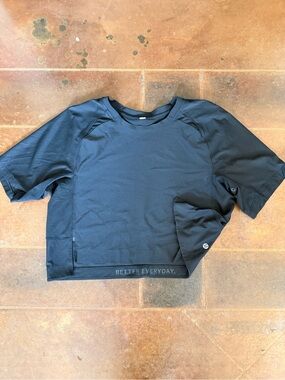 lululemon athletica Kids' Black Cropped Athletic Tee - Better Everyday